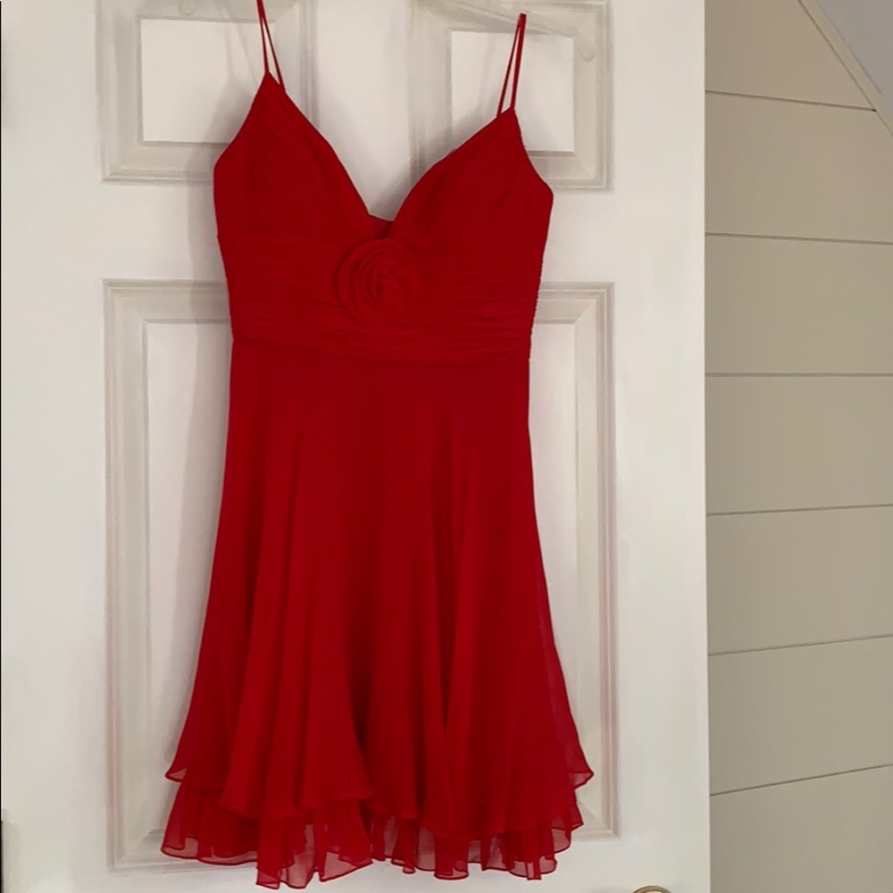 Designer red cocktail dress